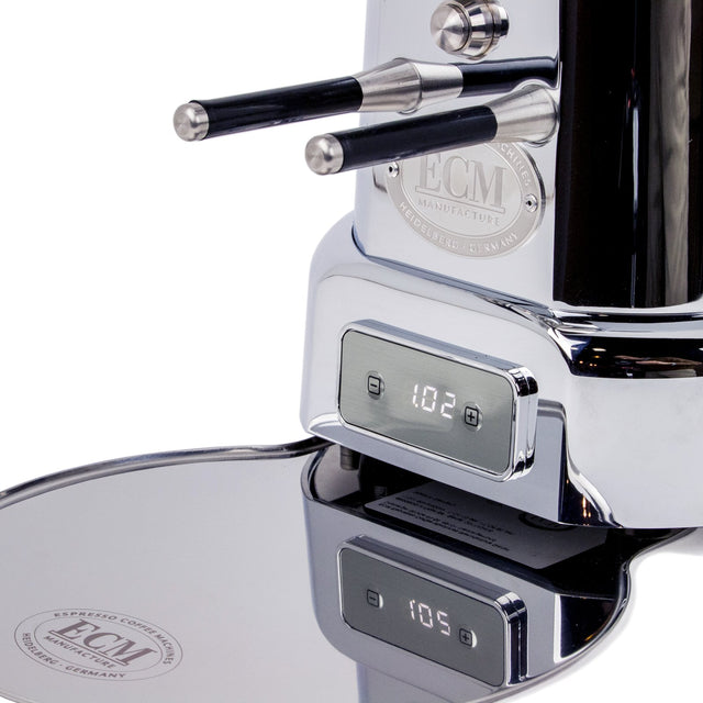ECM V-Titan 64 Espresso Grinder, portafilter holder and catch tray, Clive Coffee - Knockout